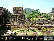 Screenshot of the game Vietnam's Quest showing a detailed image of a busy Vietnamese village scene with several hidden objects.