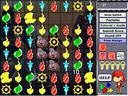Free online match-3 game Bajoovels: TAOFEWA Gem Swapping, featuring unique gems and elemental spells like hurricanes and fire weaves.