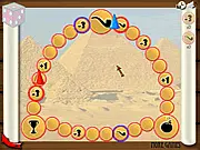 Screenshot of the Dangerous Route digital board game; two pieces racing on a track with various traps and hazards