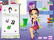 Play Hair Salon Fashion free online game, girl getting a hair makeover and dressing up, fashion party stylist game, PlayArcadeHub free game