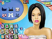 Pop Diva Rihanna dress up game screenshot showing the singer in a fashionable concert outfit