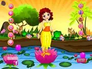 Lotus Girl Dressup free online game screenshot, character creation fashion, beautiful girl in elegant clothes