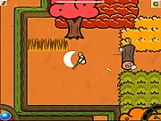 Free online strategy and puzzle game The Second Gardener, showing the hero using water blasting to help attacking plants in sunlight.