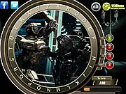 Real Steel Hidden Alphabets free online game, finding letters in a robot boxing scene, hidden object puzzle screenshot