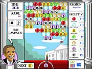 Obama Bubbles free online political bubble shooter game, collecting the right bubbles to win voter support on PlayArcadeHub