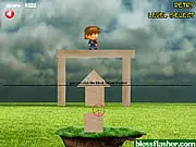 Free online block removing puzzle game Lionel Messi Castaway 2, featuring the soccer player stranded on an island and blocks to be removed.