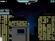 Screenshot of Pulse free online game, showing the player character running up a wall to avoid a mine and grenade explosion on PlayArcadeHub