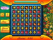 Autumn Leaves Match 3 puzzle game screenshot, pairing three or more colorful fall leaves, free online puzzle game