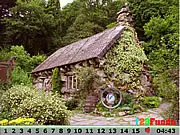 Hidden Numbers Rock House free online hidden object game screenshot showing a stylized image of a house built into a rock formation, with faint numbers scattered throughout the scene.
