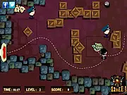 Screenshot of Cops and Burglar online game showing a burglar icon near a pile of dollars, trying to avoid a police officer icon on a maze-like level