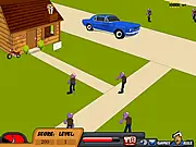 Dog Beware of Zombies Shooter free online action game, dog character using a gun to fight off zombies on PlayArcadeHub