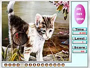 Melancholic Cats Hidden Numbers free online game showing a detailed illustration of a sad-looking cat with hidden numbers