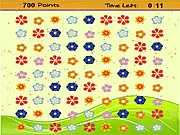 Screenshot of Flowers Match free online puzzle game with multiple colorful flowers on the grid