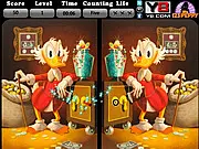 Scrooge McDuck Spot The Difference free online puzzle game – comparing two images of Scrooge McDuck