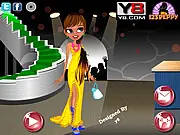 Stylish Teen Dress Up free online fashion game showing a fashionable girl modeling different trendy outfits for a party.