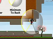 Bullet Time Ninja free online game screenshot showing a ninja character dashing through the air in slow motion