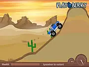 Turbo Canyons monster truck online game screenshot, large truck driving over rocky canyon terrain