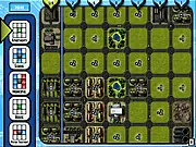MegaCity free online game screenshot showing a city grid with buildings and score points
