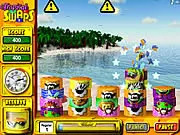 Tropical Swaps action puzzle online free game, swapping colorful tropical blocks and blowing up bombs