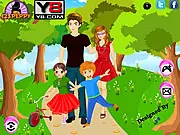 Family Picnic Dress Up free online game, featuring a mother and daughter in stylish picnic outfits