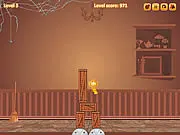 Free online physics puzzle game Fragile Vase, where the player removes blocks to safely drop a fragile vase to a platform.
