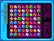 Screenshot of Move Diamond online game showing a grid of colorful, glittering diamonds ready to be swapped for a Match 3 combo