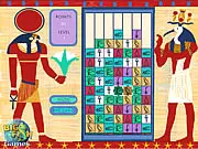 Screenshot of Egyptian Gods free online puzzle game with ancient Egyptian themed blocks and symbols