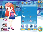 Screenshot of My Skating Class, Justine and Sara in stylish skating outfits on the rink, a scene of the girls practicing a spin