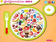 Free online game My Dish Hidden Objects, showing a plate full of hidden food items