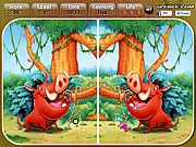 The Lion King Spot the Difference free online puzzle game on PlayArcadeHub - two identical looking scenes from The Lion King side-by-side