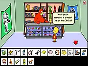 Lisa Simpson Saw Game screenshot showing Lisa facing a puzzle set by the puppet Pigsaw.