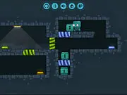 Play Deactivator free online retro tactical platformer game. A small pixelated character sneaking past a red laser and a robot enemy.