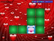 Cute Animal Valentines game screen showing face-down cards and several already-matched pairs of cute animals (cats, bears, rabbits) on a pink background - Free online memory game.