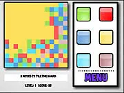 Tile Up flood puzzle game online, free color tile matching, maximum moves challenge, classic puzzle game with a twist
