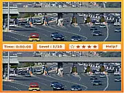 Screenshot of City Differences free online game, showing two nearly identical scenic city photos side-by-side for the player to find the differences on PlayArcadeHub