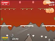 Cattoss online game screenshot, cat being launched to collect crystals, free physics arcade game