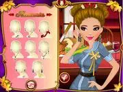 Gobble Gobble Makeover game screenshot, girl doing makeup and hair for Thanksgiving, stylish host outfit, play free online game