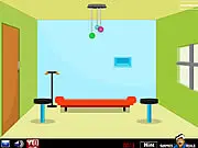 Cutaway Room Escape 2 game scene showing the inside of a house viewed as a cross-section puzzle