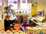 Screenshot of My Room Hidden Objects game - finding a hidden object in a cluttered room scene