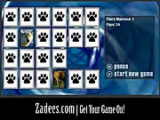 Screenshot of Animals Match Game online, showing a grid of tiles with several pairs of matched animals (like a cat, dog, and bird) visible.
