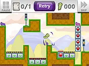 The Last Dino free online game banner showing a small pixelated dinosaur character navigating a green, retro-style prehistoric landscape