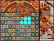 Mayan Glyphs Match 2 free online puzzle game screenshot, showing a grid of ancient Mayan symbols being matched and cleared