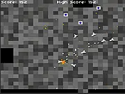 Screenshot of A Vicious Cycle, a free online top-down shooter game, showing abstract enemies in an arena on PlayArcadeHub