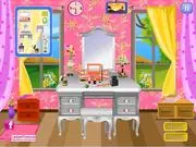 Dressing Table Decor game screenshot, designing a vanity table with mirror and cosmetics, play free decorating game online