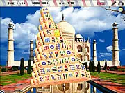 Free online game screenshot of India Secrets showing a colorful Mahjong tile setup with Indian-themed patterns and a slide puzzle on the side