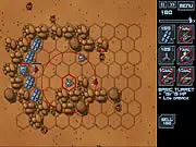 Aliens Defense tower defense game screenshot, alien towers shooting at a swarm of insects, PlayArcadeHub