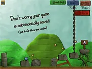 The Ball 3 free online platformer game, showing a sphere character rolling and jumping over obstacles in a challenging level