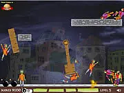 Zombie Boom free online physics puzzle game screenshot, strategically placing bombs to destroy all zombies without eliminating humans on PlayArcadeHub
