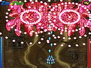 Six Bullet Chaos game screenshot, player character surrounded by a massive amount of enemy bullets, challenging boss fight online