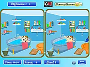 Charlie In Play School free online game, a spot the difference puzzle with charming school and kids' room graphics